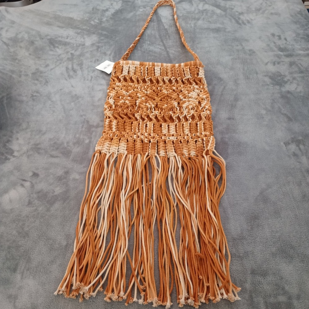 Macchia di Ruggine Macrame Bag Purse Handbag Earth Tones Fringe Boho Western NEW